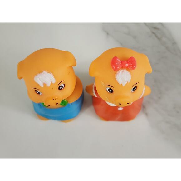 Pencil Sharpener Piglet Pig Piggy Figurine 2 1/2" Great Wall #637 Rubber 80s x2 - Picture 11 of 16